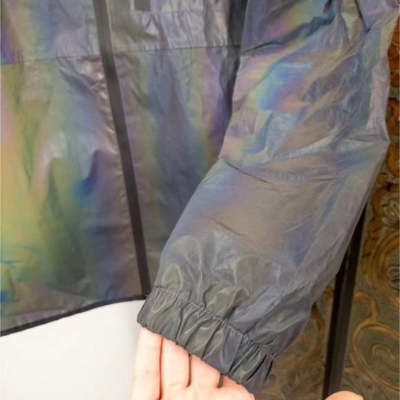 Reflective Iridescent Rain Jacket Tech Shell Primitive Y2K Streetwear Small Fit - Picture 6 of 9